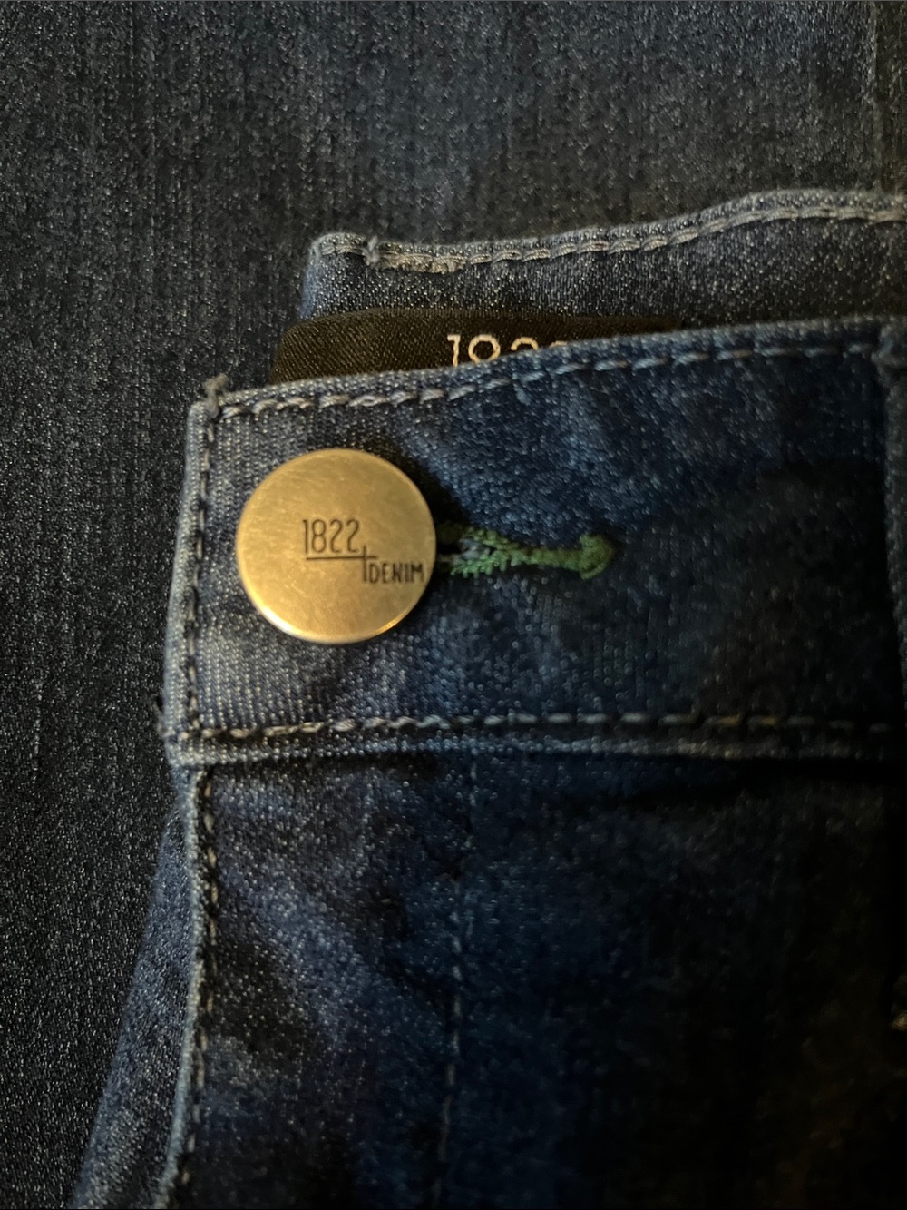 1822 Denim Dark Blue Cropped Frayed Hem Jeans - Picture 4 of 4